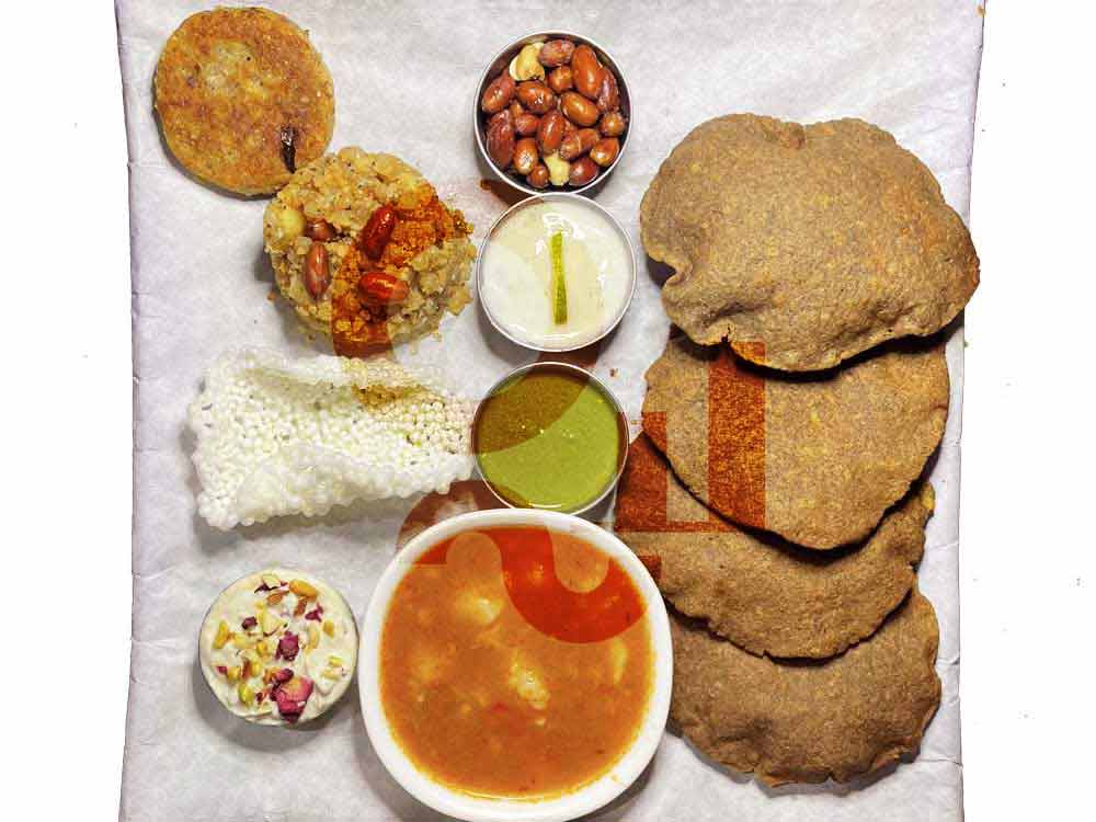 Variety of deep-fried delicacies - Maha Vrat Thali